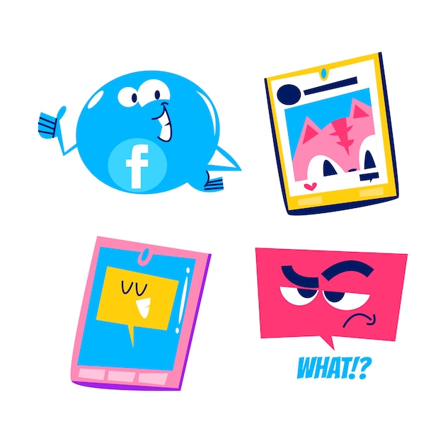 Gratis vector stickerset voor technologieapparaten