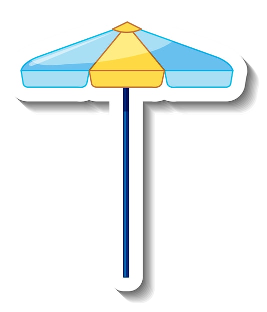 Gratis vector stickersjabloon met zomerparasol geïsoleerd