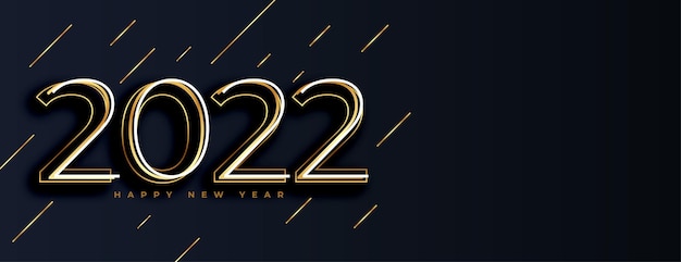 Stijlvol gelukkig nieuwjaar 2022 gouden teksteffect