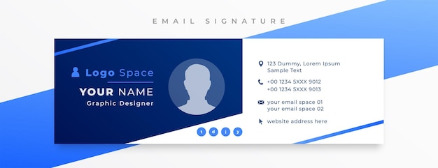 Gratis vector stijlvol sjabloonontwerp voor e-mailhandtekeningkaarten voor zakelijke promo's