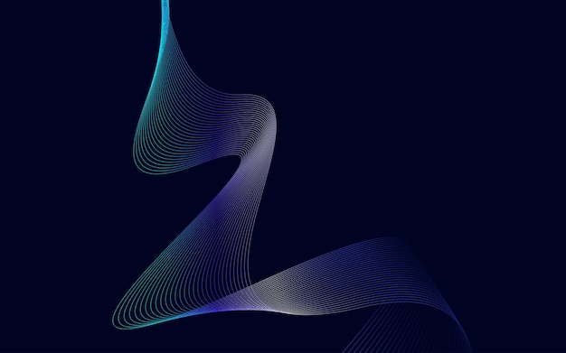 Stijlvolle blauwe gradiënt golvende lijnen abstract achtergrondontwerp