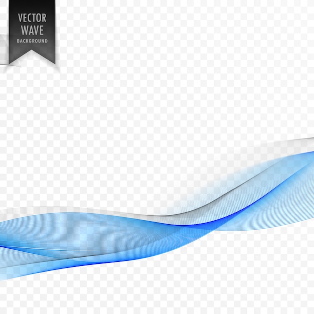 Gratis vector stijlvolle blauwe transparante golf vector achtergrond