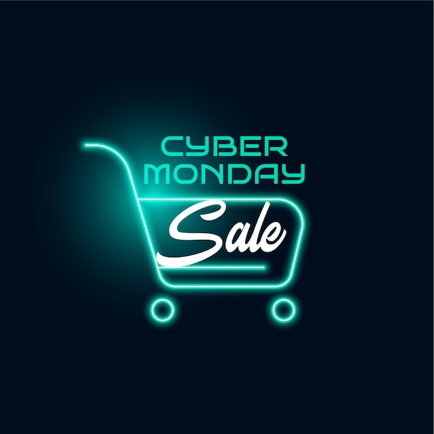 Stijlvolle cyber maandag verkoop winkelwagentje achtergrond