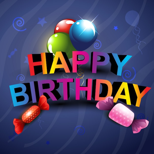 Gratis vector stijlvolle happybirthday achtergrond ontwerp