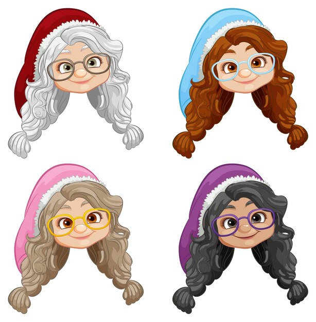 Gratis vector stijlvolle middelbare vrouwen in wintermode