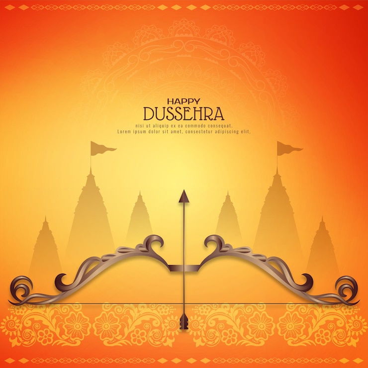 Gratis Vector stijlvolle mooie happy dussehra religieuze festival achtergrond vector