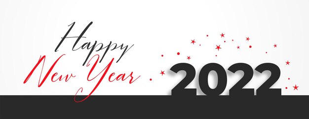 Stijlvolle platte happy new year 2022 banner