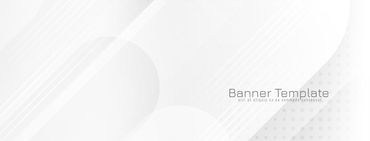 Gratis Vector stijlvolle trendy witte kleur strepen ontwerp geometrische banner