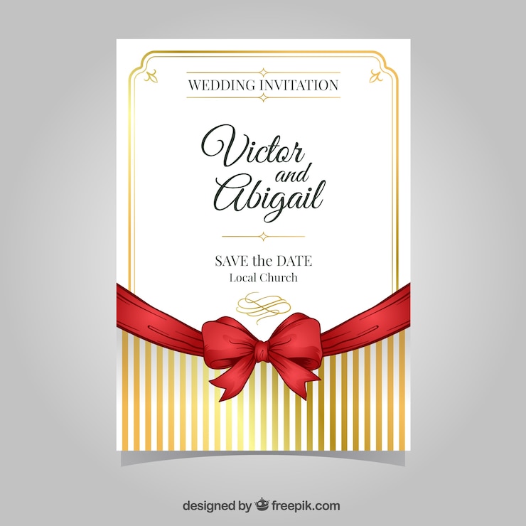 Gratis Vector stijlvolle trouwuitnodiging met gouden elementen