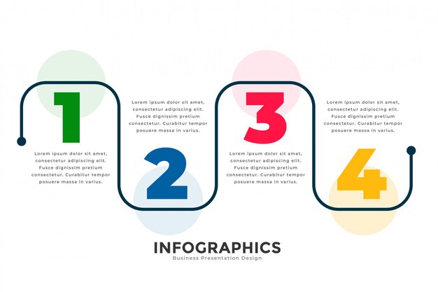 Stijlvolle vier stappen moderne lijn infographic sjabloon