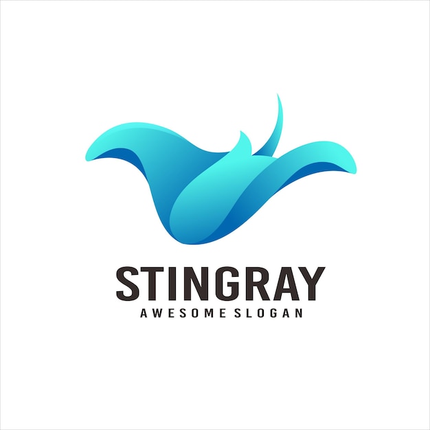 Gratis vector stingray gradiënt kleurrijke logo ontwerp vector