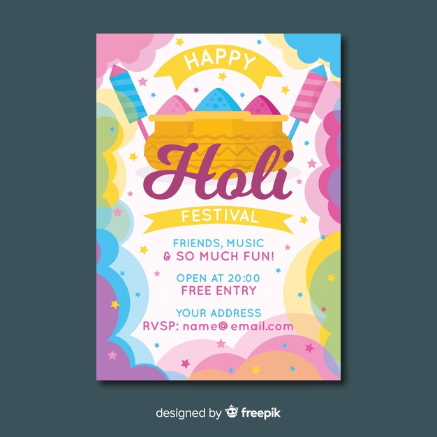 Stofwolk holi festival feestaffiche