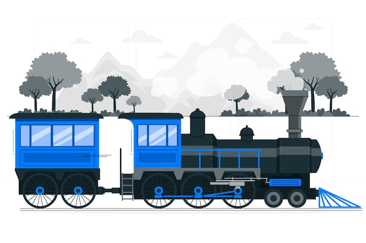 Gratis Vector stoomtrein concept illustratie
