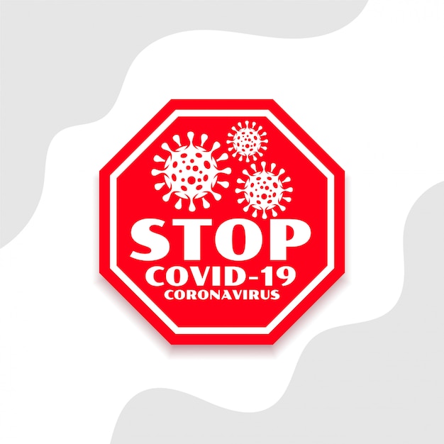 Stop coronavirus covid-19 verspreid symbool ontwerp achtergrond