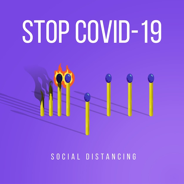 Gratis vector stop coronavirus komt overeen met concept