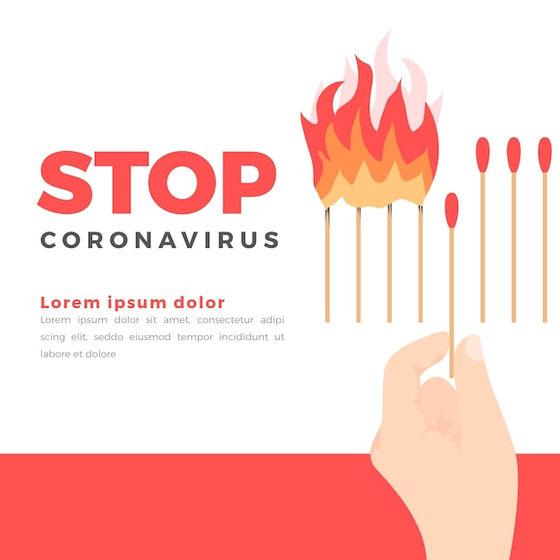 Stop coronavirus met representatie van overeenkomsten