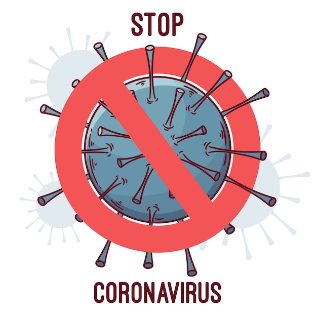 Gratis vector stop coronavirus met virus