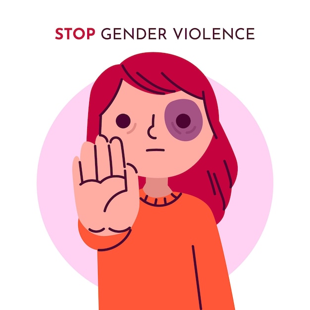 Gratis vector stop gender geweld concept