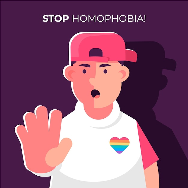 Stop homofobie illustratie concept