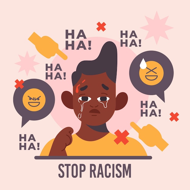 Gratis vector stop racisme concept