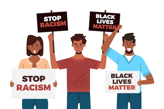 Gratis vector stop racisme illustratie concept