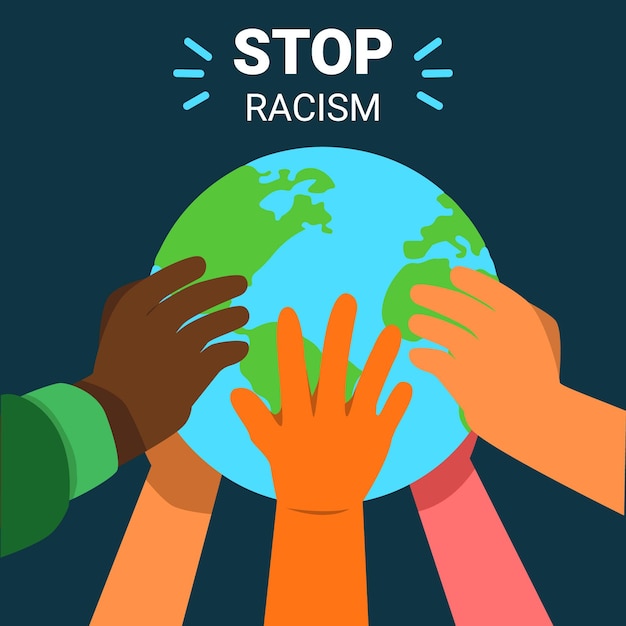 Stop racisme illustratie