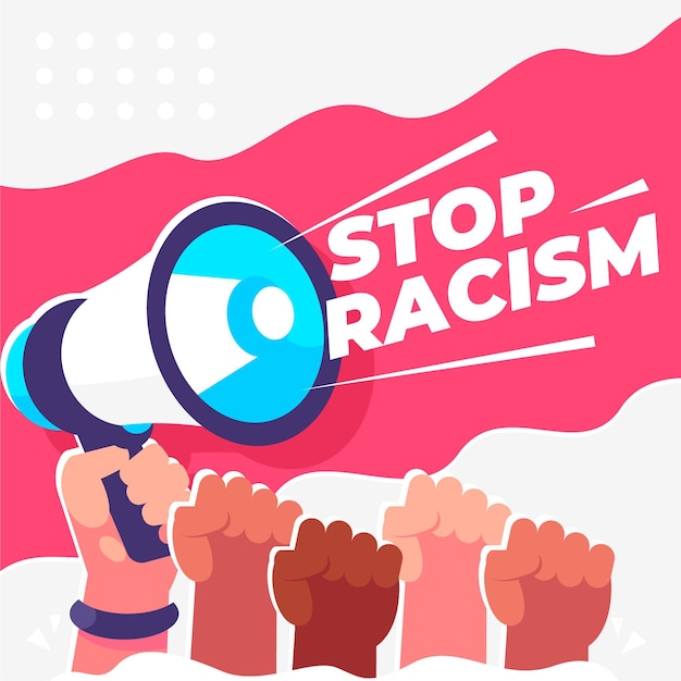 Stop racisme illustratie