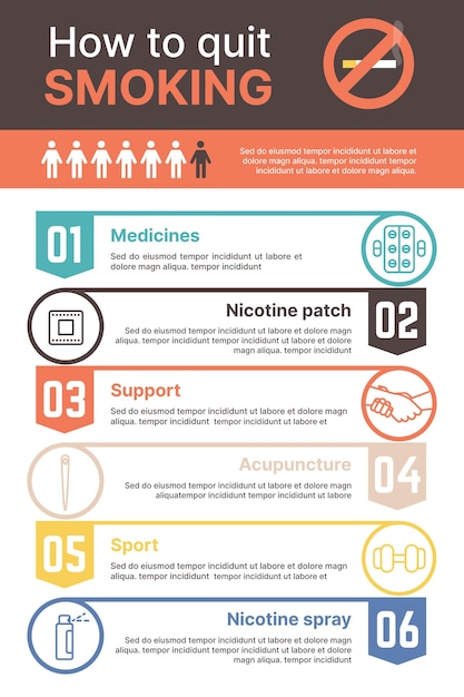 Gratis vector stoppen met roken - infographic