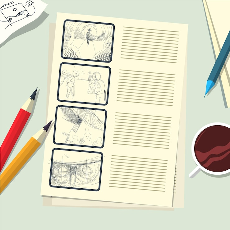 Gratis Vector storyboard concept