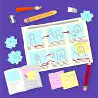 Gratis vector storyboard illustratie