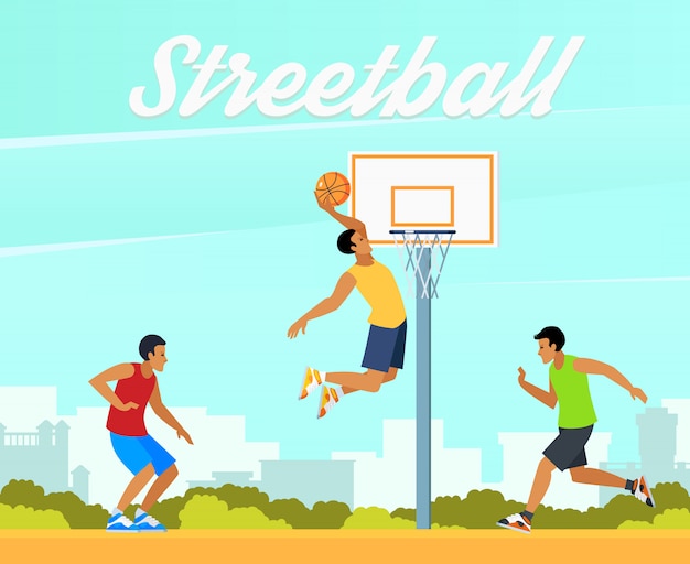 Gratis vector straat basketbal illustratie