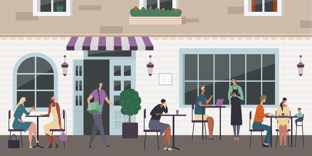 Straat café illustratie