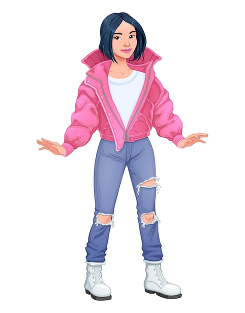 Gratis vector street fashion meisje