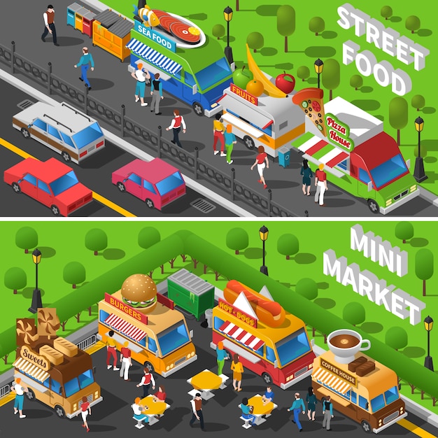 Street food banners set