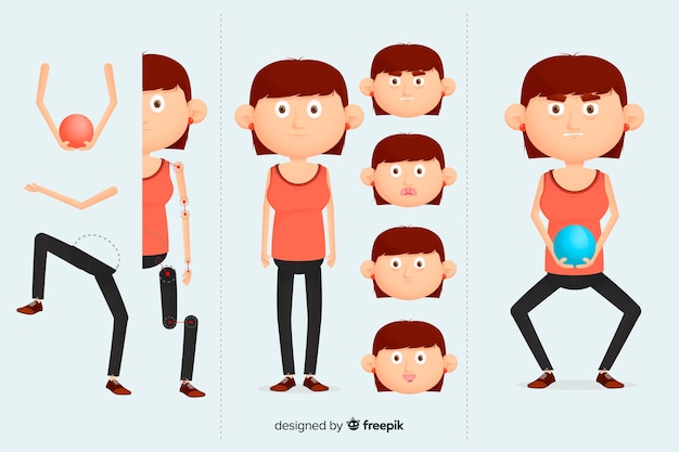 Gratis vector stripfiguur voor motion design