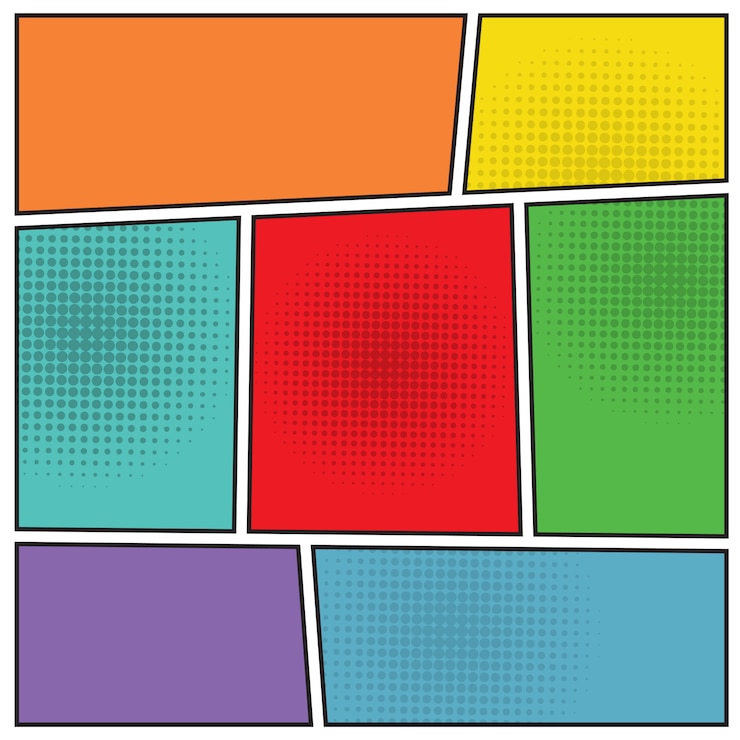 Gratis Vector strips popart lege lay-out