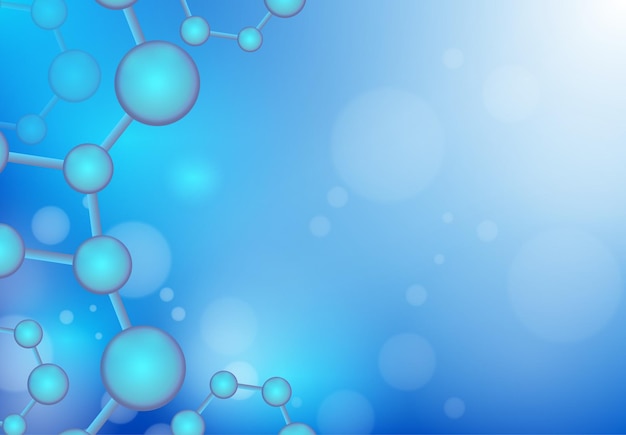 Structuur molecuul dna atoom neuronen wetenschappelijke achtergrond voor geneeskunde wetenschap technologie chemie molecuul illustratie over blauwe achtergrond met kopie ruimte voor uw tekst