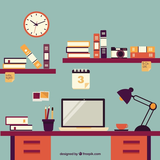 Gratis vector student desktop