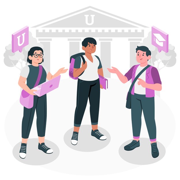 Studenten concept illustratie