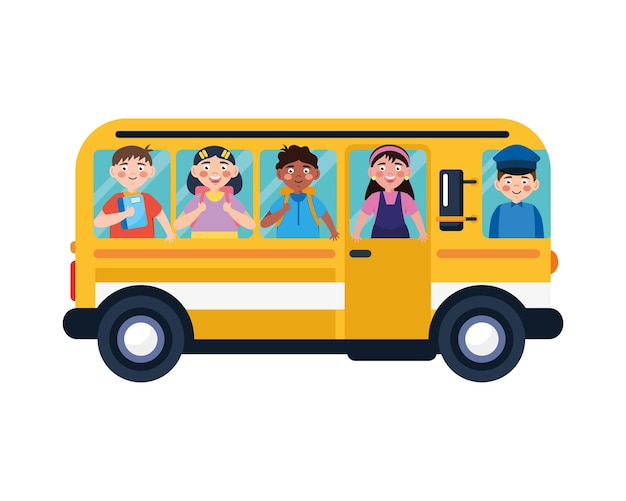 Gratis vector studentenbusreizen