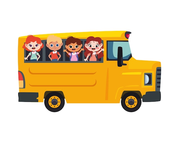 Gratis vector studentenbusvervoer geïsoleerd icoon