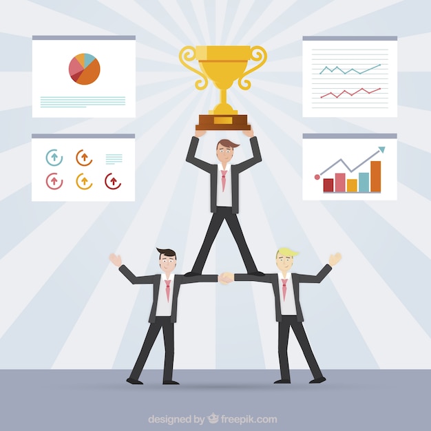 Gratis vector succesvol teamwork concept