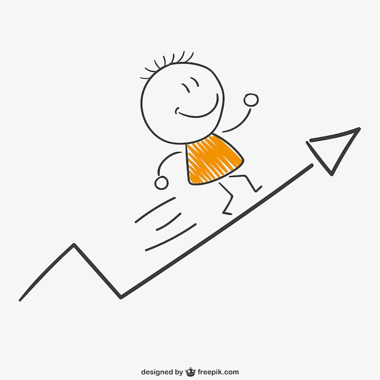 Gratis Vector succesvolle persoon schets