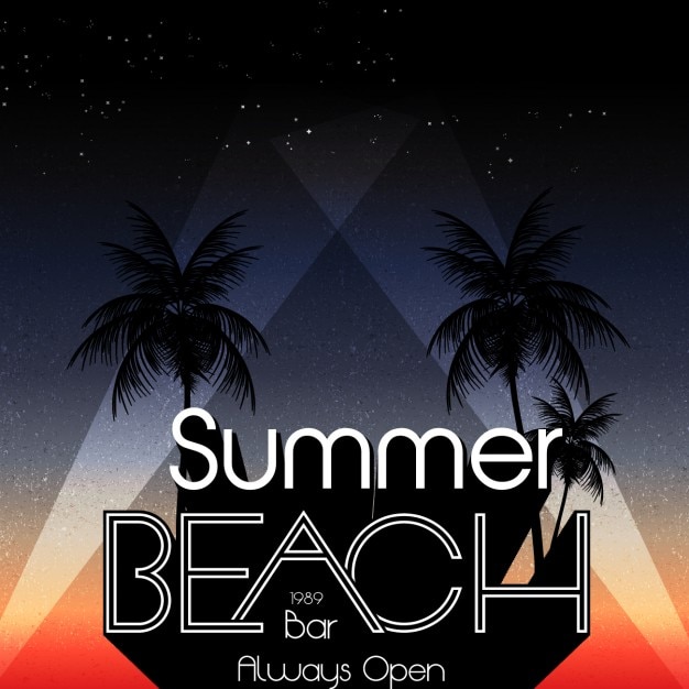 Gratis vector summer beach party poster