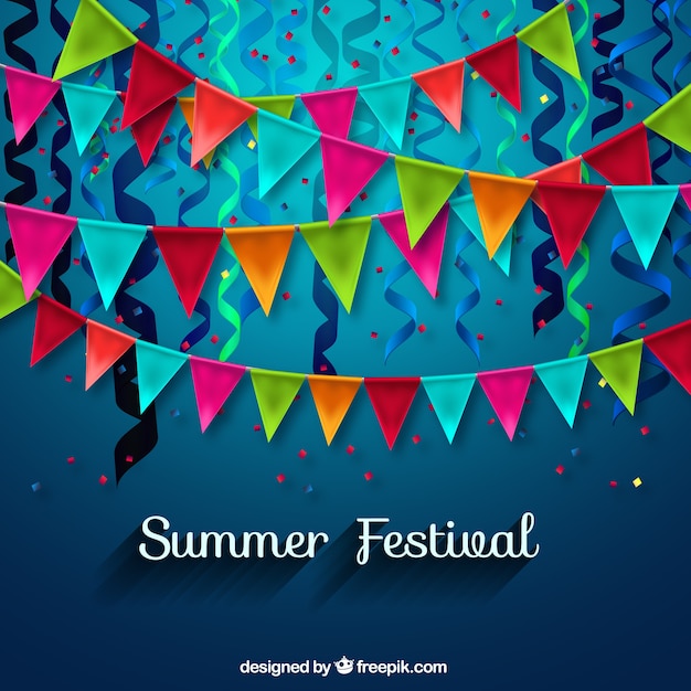 Gratis vector summer festival decoratie