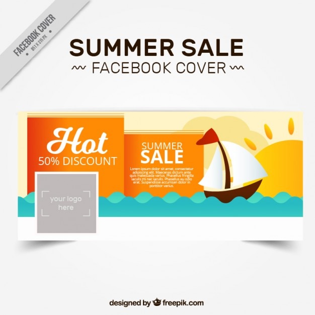 Gratis vector summer sale cover met boot