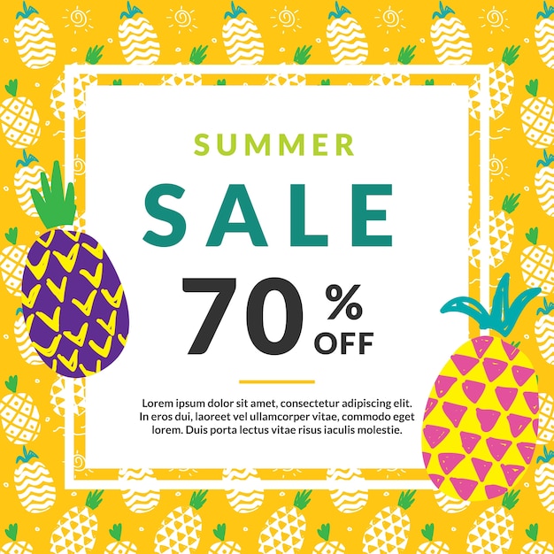 Summer sale design template met ananas