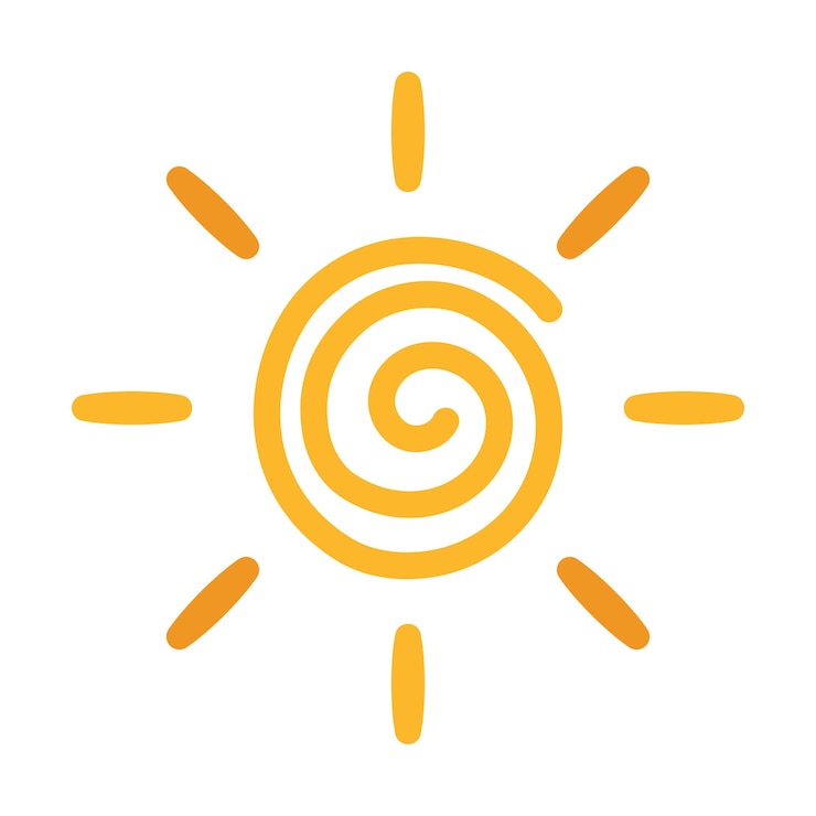 Gratis Vector sun doodle stijl