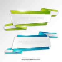 Gratis vector super grote origami banners