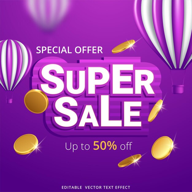 Super sale banner-tempelontwerp voor media-promoties